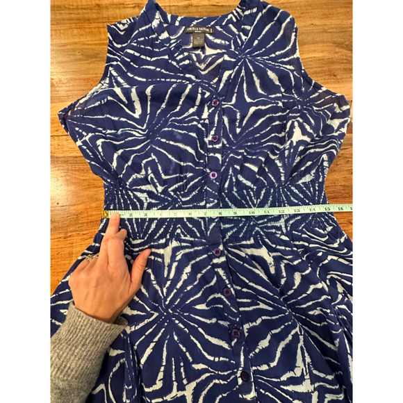 Chelsea & Theodore Blue White Shibori Midi Dress - Picture 8 of 8